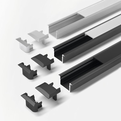 FORMAT - Möbelkanten-Einbauprofil,L 300mm, ChannelLine B, schwarz