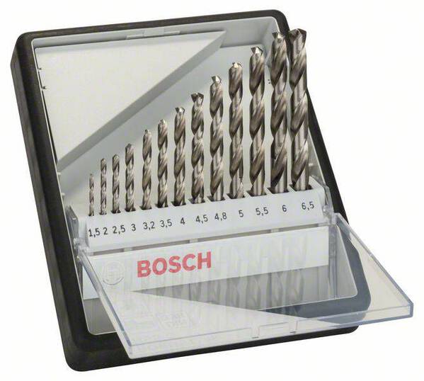 Bosch Accessories 2607010538 HSS Metall-Spiralbohrer-Set 13teilig geschliffen DIN 338 Zylinderschaft 1 Set