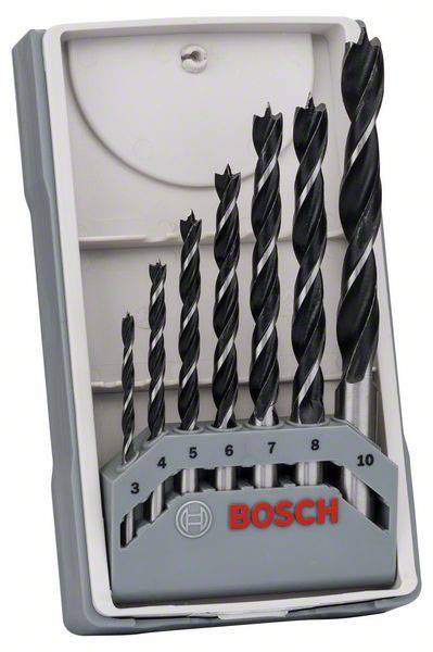 Bosch Accessories 2607017034 Holz-Spiralbohrer-Set 7teilig 3 mm, 4 mm, 5 mm, 6 mm, 7 mm, 8 mm, 10 mm Zylinderschaft 1 S