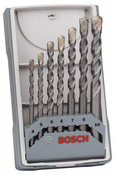 Bosch Accessories CYL-3 2607017082 Hartmetall Beton-Spiralbohrer-Set 7teilig 4 mm, 5 mm, 6 mm, 6 mm, 7 mm, 8 mm, 10 mm