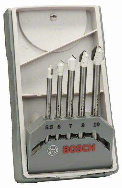 Bosch Accessories Expert for Ceramic 2608587170 Glas- und Fliesenbohrer 5teilig Zylinderschaft 1 Set