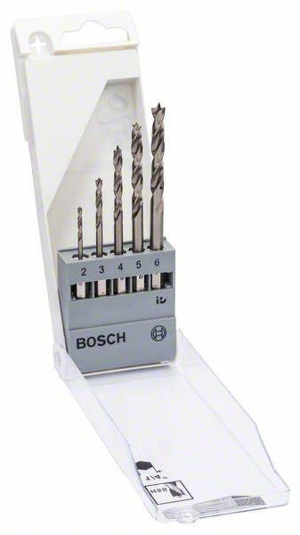 Bosch Accessories 2608595525 Holz-Spiralbohrer-Set 5teilig 2 mm, 3 mm, 4 mm, 5 mm, 6 mm 1/4" (6.3 mm) 1 Set