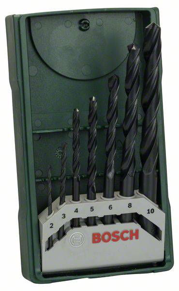 Bosch Accessories 2607019673 HSS Metall-Spiralbohrer-Set 7teilig 2 mm, 3 mm, 4 mm, 5 mm, 6 mm, 8 mm, 10 mm rollgewalzt