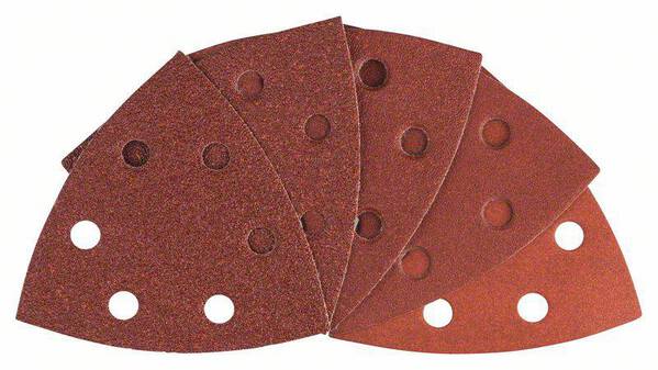 Bosch Accessories 2608607540 Deltaschleifpapier-Set mit Klett, gelocht Körnung (num) 60, 80, 120, 180, 240 Eckmaß 93 mm