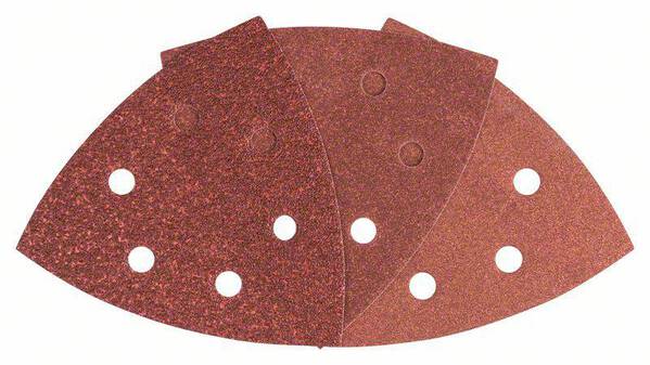 Bosch Accessories 2607017111 Deltaschleifpapier-Set mit Klett, gelocht Körnung (num) 60, 80, 180 Eckmaß 105 mm 1 Set