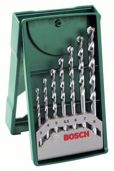Bosch Accessories Promoline 2607019581 Stein-Spiralbohrer-Set 7teilig 3 mm, 4 mm, 5 mm, 5.5 mm, 6 mm, 7 mm, 8 mm Zylin