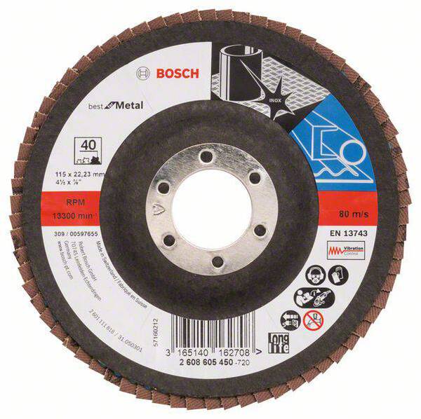 Bosch Accessories 2608605450 Fächerschleifscheibe Durchmesser 115 mm 1 St.
