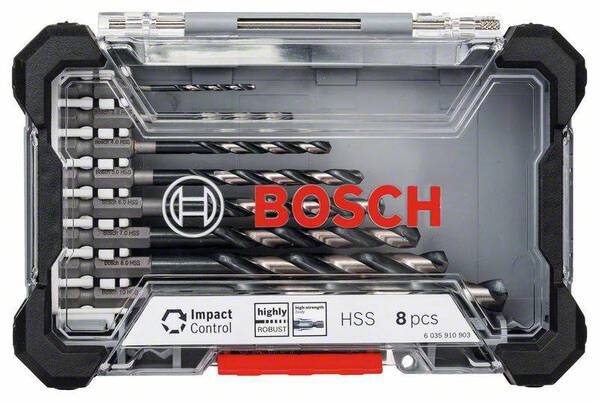 Bosch Accessories 2608577146 HSS Metall-Spiralbohrer-Set 8teilig DIN 338 1/4" (6.3 mm) 1 Set