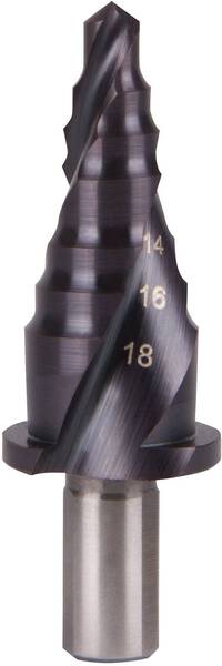 RUKO 101068F-1 Stufenbohrer 6 - 18 mm HSS Gesamtlänge 68 mm 3-Flächenschaft 1 St.