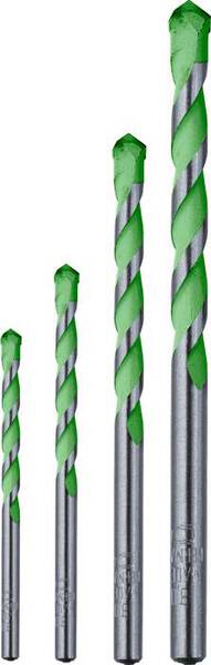 kwb 052800 40CR-Stahl Granitbohrer 4teilig 5 mm, 6 mm, 8 mm, 10 mm Zylinderschaft 1 Set