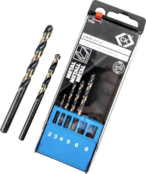 C.K T3104 Mehrzweckbohrer 6teilig 2 mm, 3 mm, 4 mm, 5 mm, 6 mm, 8 mm 1 Set