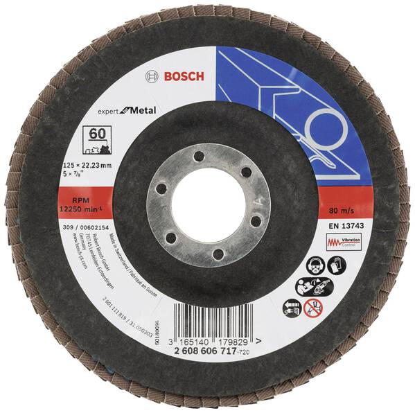 Bosch Accessories 2608606717 X551 Fächerschleifscheibe Durchmesser 125 mm Bohrungs-Ø 22.33 mm Stahl 1 St.