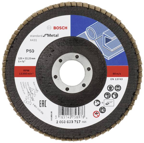 Bosch Accessories 2608603717 X431 Fächerschleifscheibe Durchmesser 125 mm Bohrungs-Ø 22.33 mm Stahl 1 St.