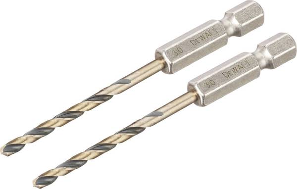 DEWALT DT20602-QZ HSS-G Metall-Spiralbohrer 2 Stück 3 mm Gesamtlänge 72 mm korrosionsgeschützt Sechskant 2 St.