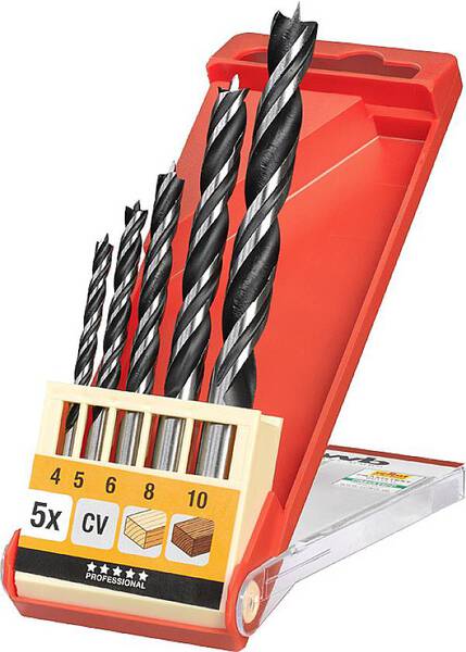 kwb 514000 Holz-Spiralbohrer-Set 5teilig 4 mm, 5 mm, 6 mm, 8 mm, 10 mm 5 St.