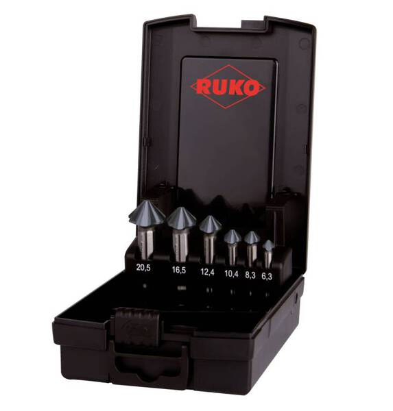 RUKO ULTIMATECUT 4S 102890PRO Kegelsenker-Set 6teilig 6.30 mm, 8.30 mm, 10.40 mm, 12.40 mm, 16.50 mm, 20.50 mm HSS Zyli
