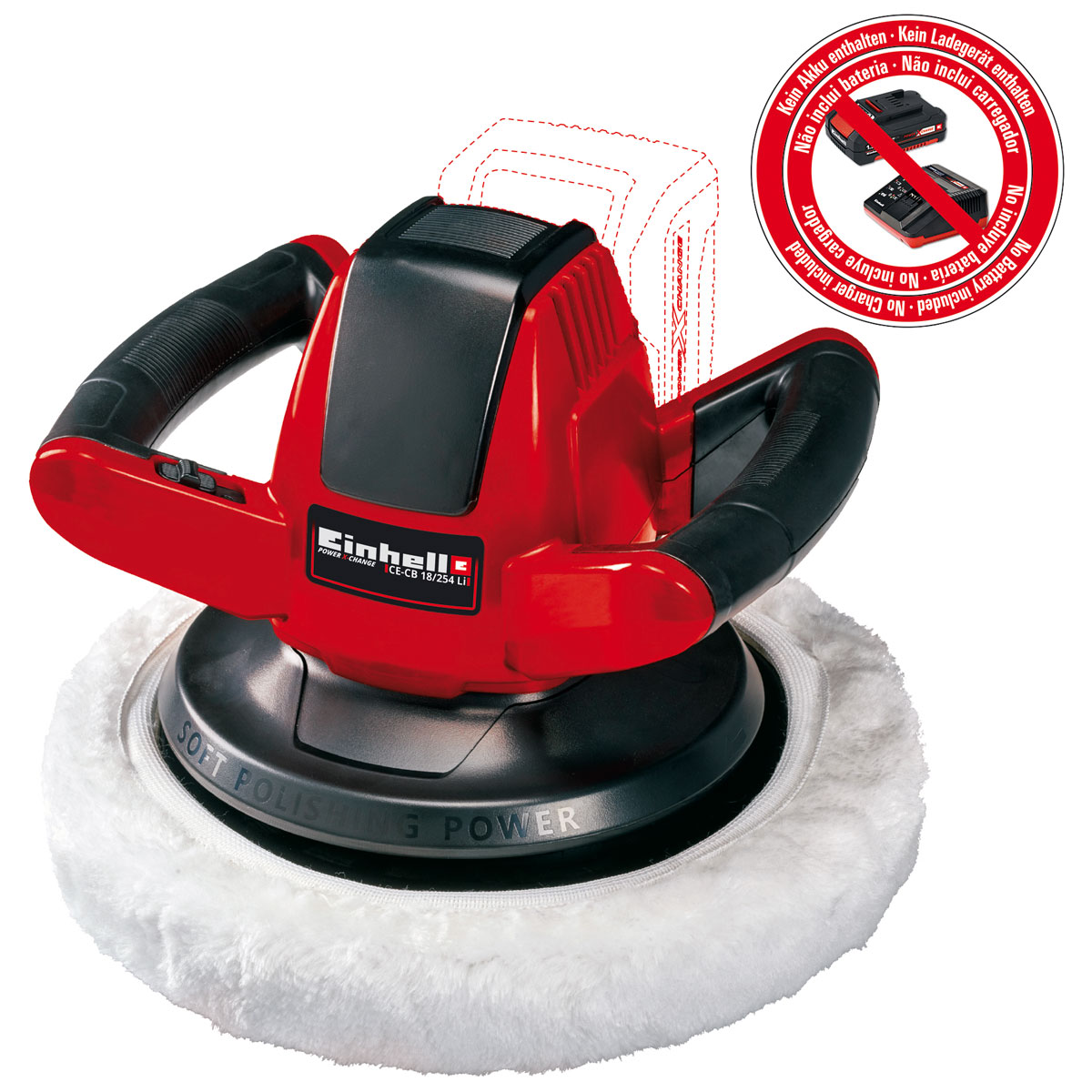 Einhell Akku Autopoliermaschine C E-CB 18/254 Li-Solo | 107359