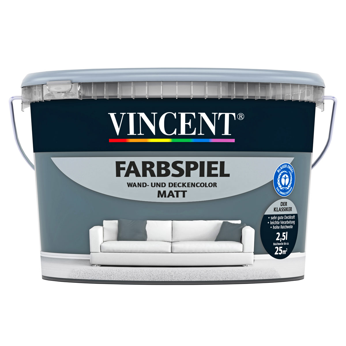 Vincent Farbspiel Petrol matt 2,5 L | 2,5 | 25 | 111230