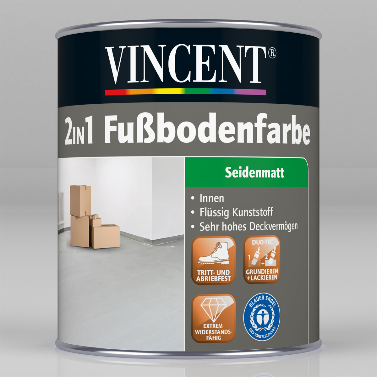 Vincent Fußbodenfarbe rotbraun seidenmatt 5 L | 115375