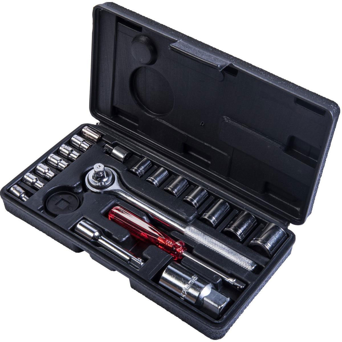 Basic Steckschlüssel-Satz mit Ratsche 1/4+3/8 Zoll 20-teilig | 123394