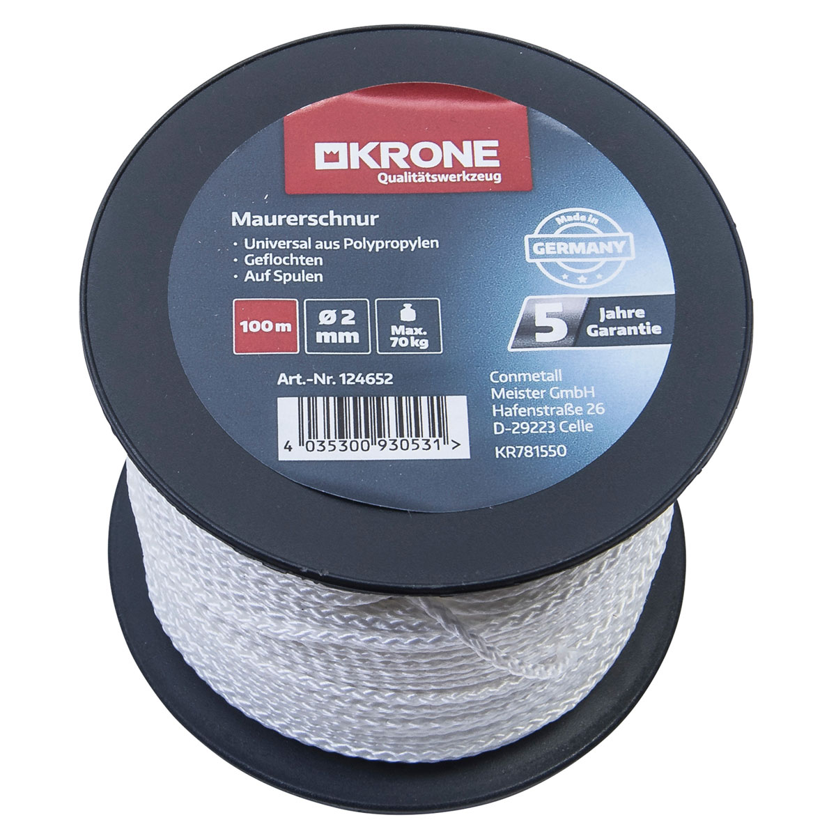Krone  Maurerschnur 2,0 mm - 100m weiß | weiß | 100 | 1000 | 2 | 124652