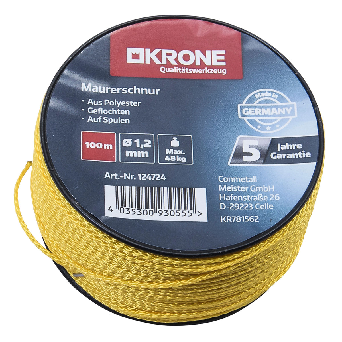 Krone  Maurerschnur 1,2 mm-100m neongelb | neon | 10000 | 1,2 | 124724