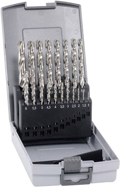 Alpen 102219100 HSS-E Metall-Spiralbohrer-Set 19teilig Cobalt 1 Set