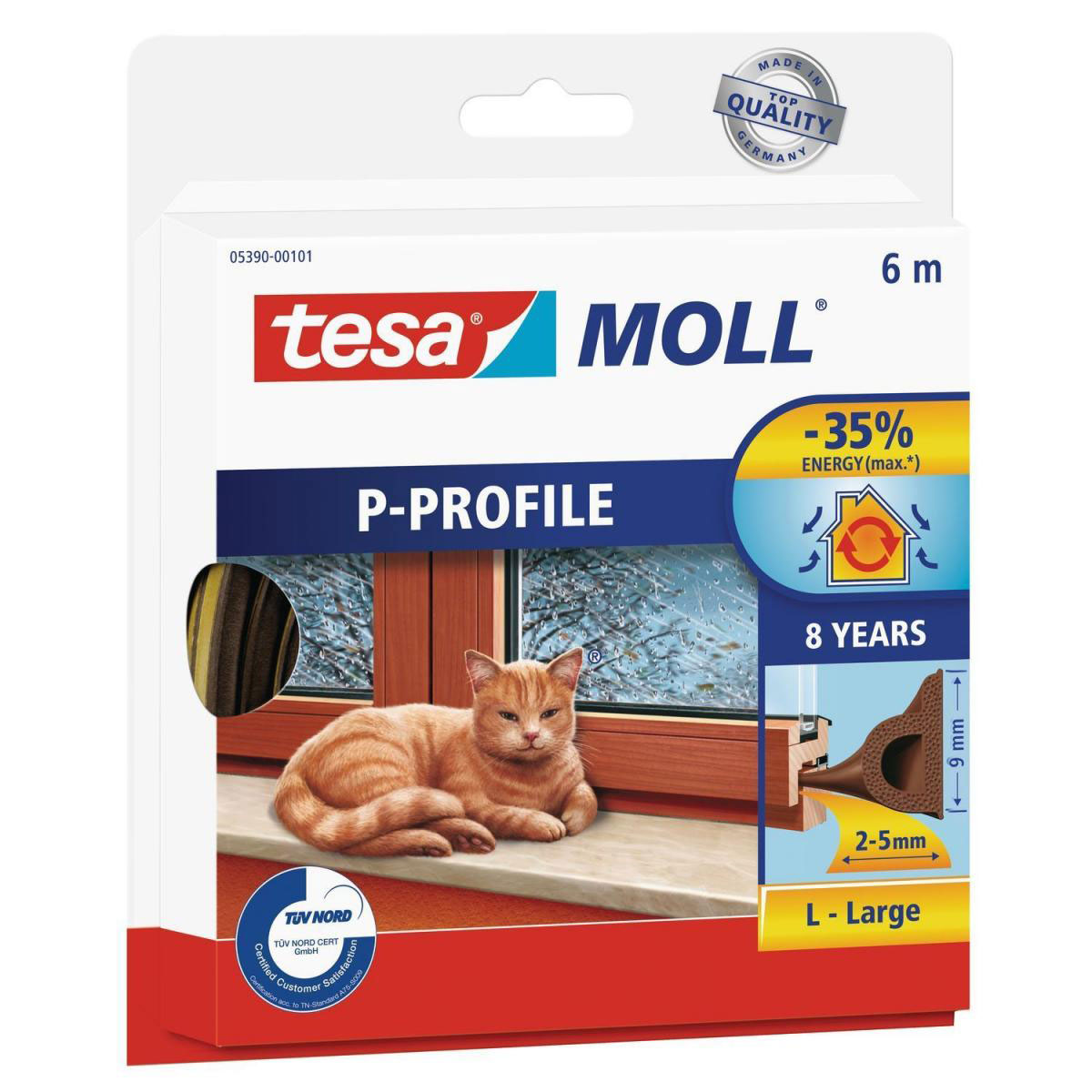 Tesa moll P-Profil 6mx9 mm 2-5 mm Large Braun | 129475
