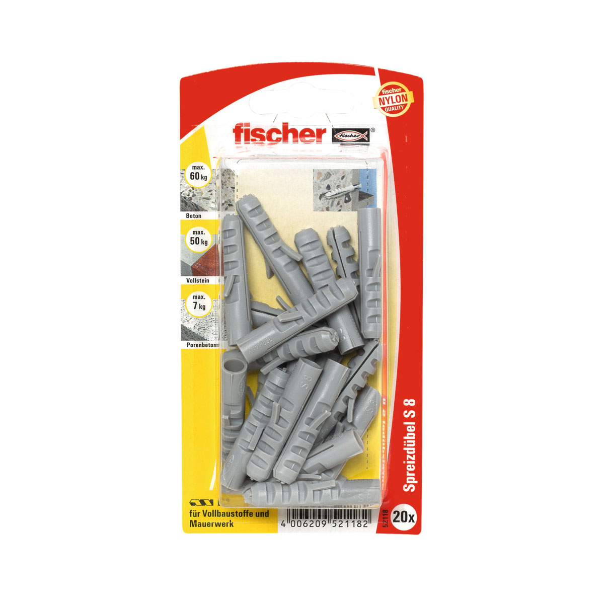 Fischer  Dübel S 8 20 Stück | 20 | 130183