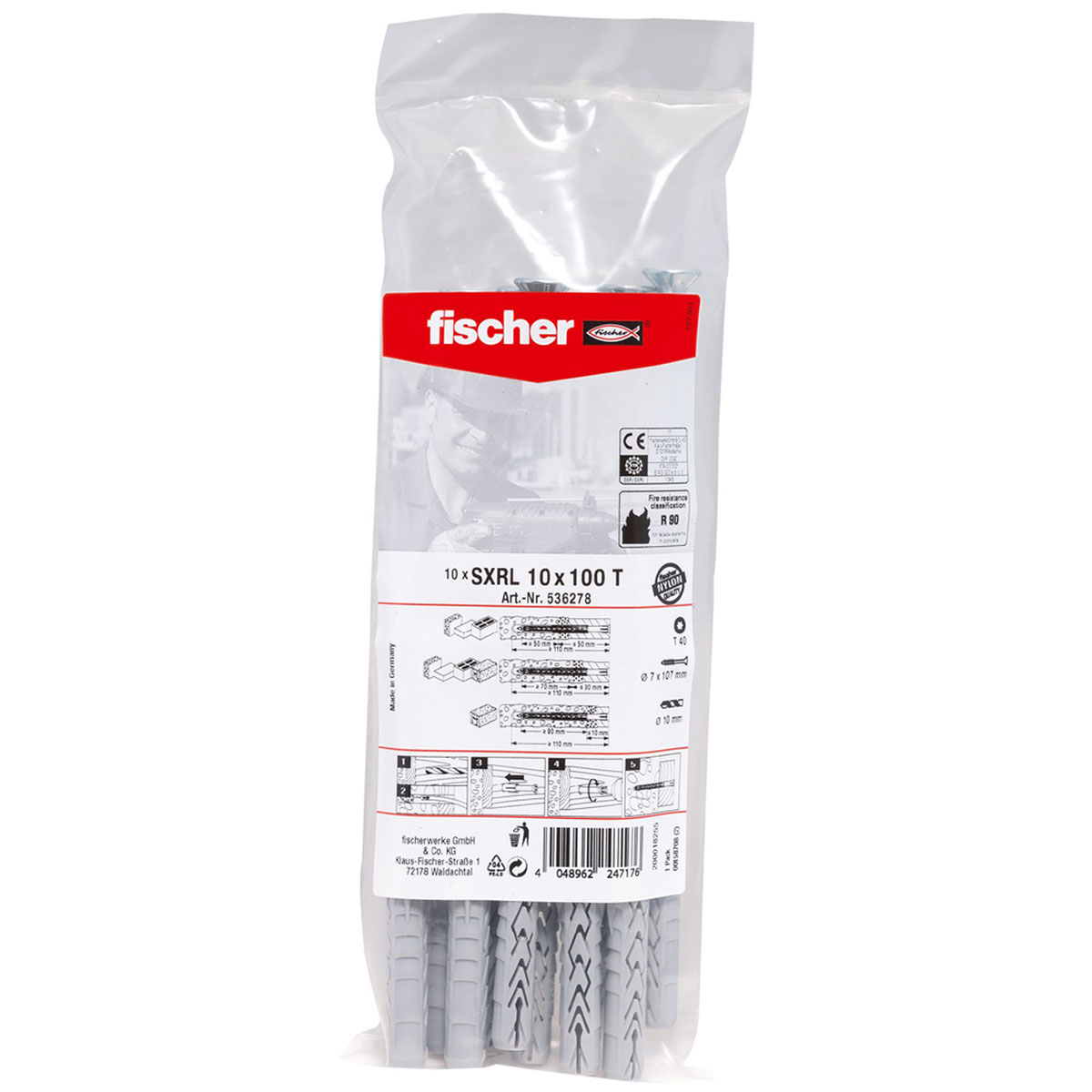 Fischer Langschaftdübel SXRL 10 x 180 mm T 10 Stück | 180 | 130264