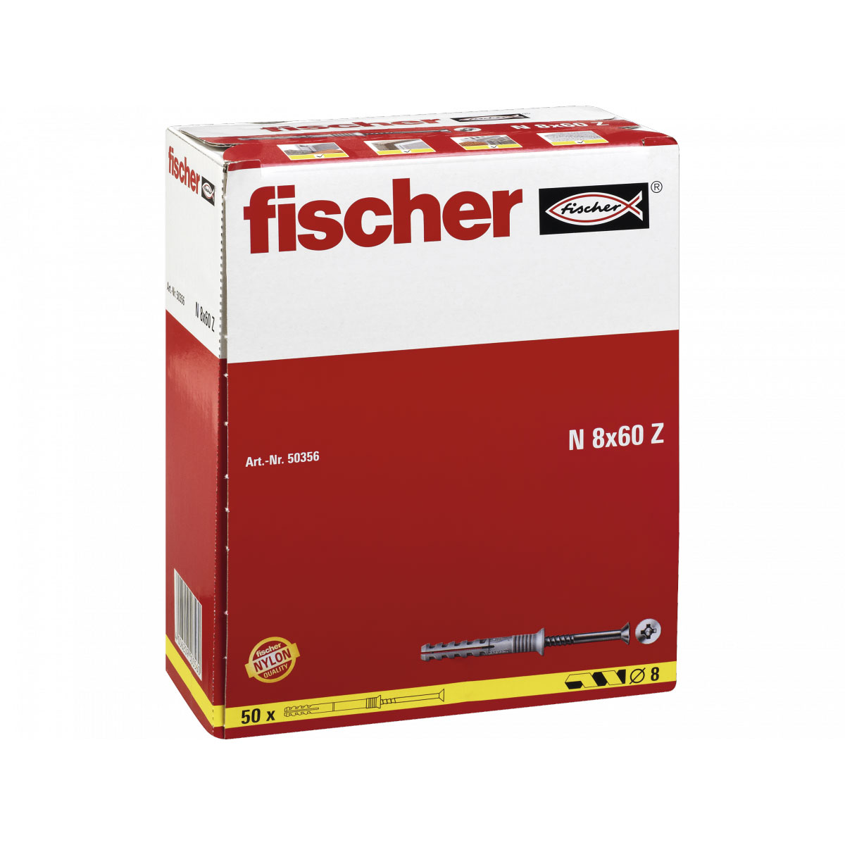 Fischer  Nageldübel 8 x 60/20 mm Senkkopf 50 Stück | 132738 – Bild 3