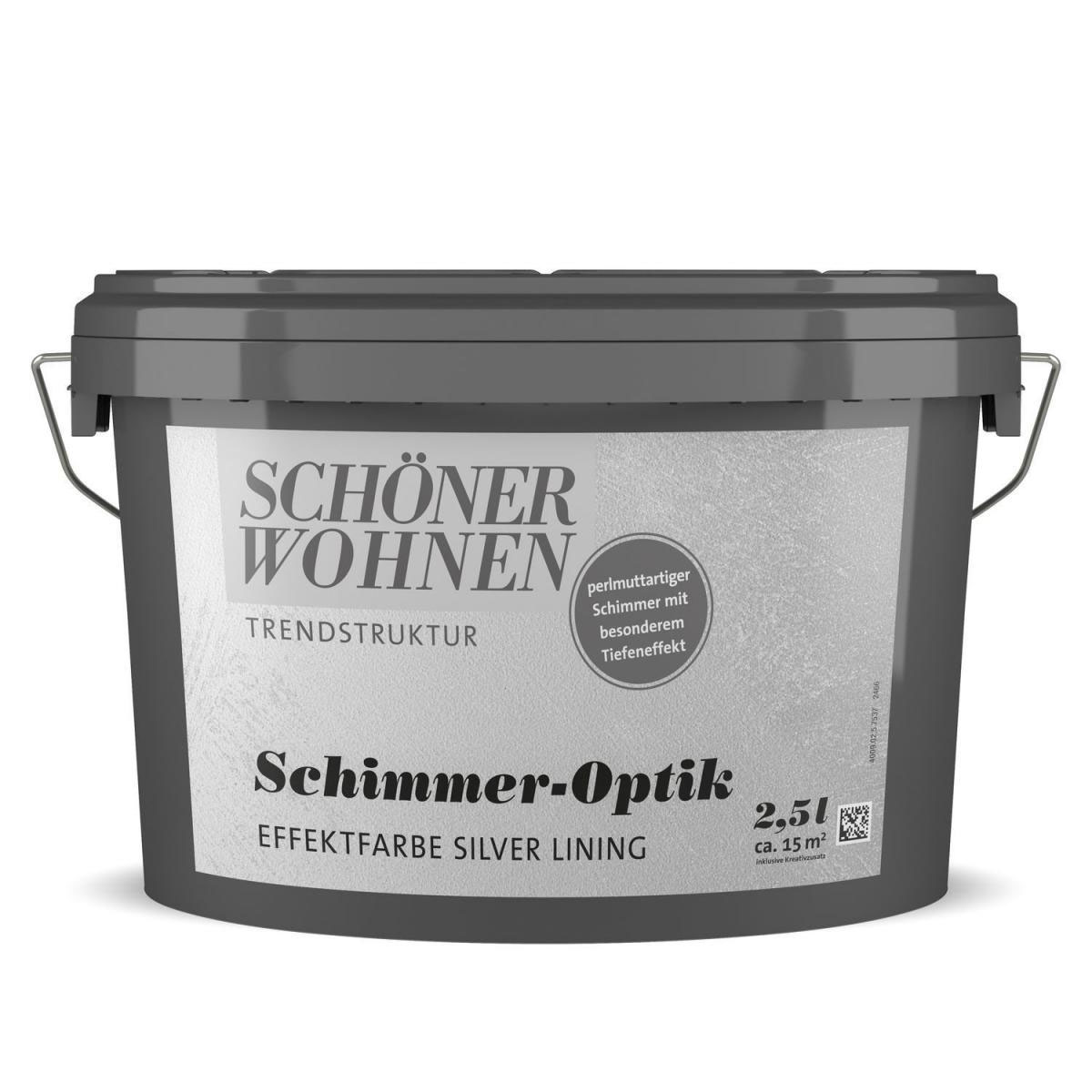 Schöner Wohnen Farbe Schimmer-Optik Effektfarbe Silver Lining 2,5 L | Silver Lining | 133082
