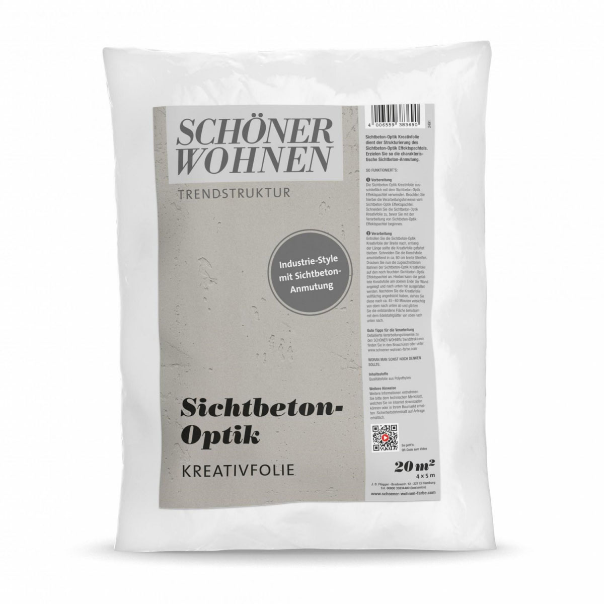 Schöner Wohnen Farbe Sichtbeton-Optik Kreativfolie 20 m² | 133090