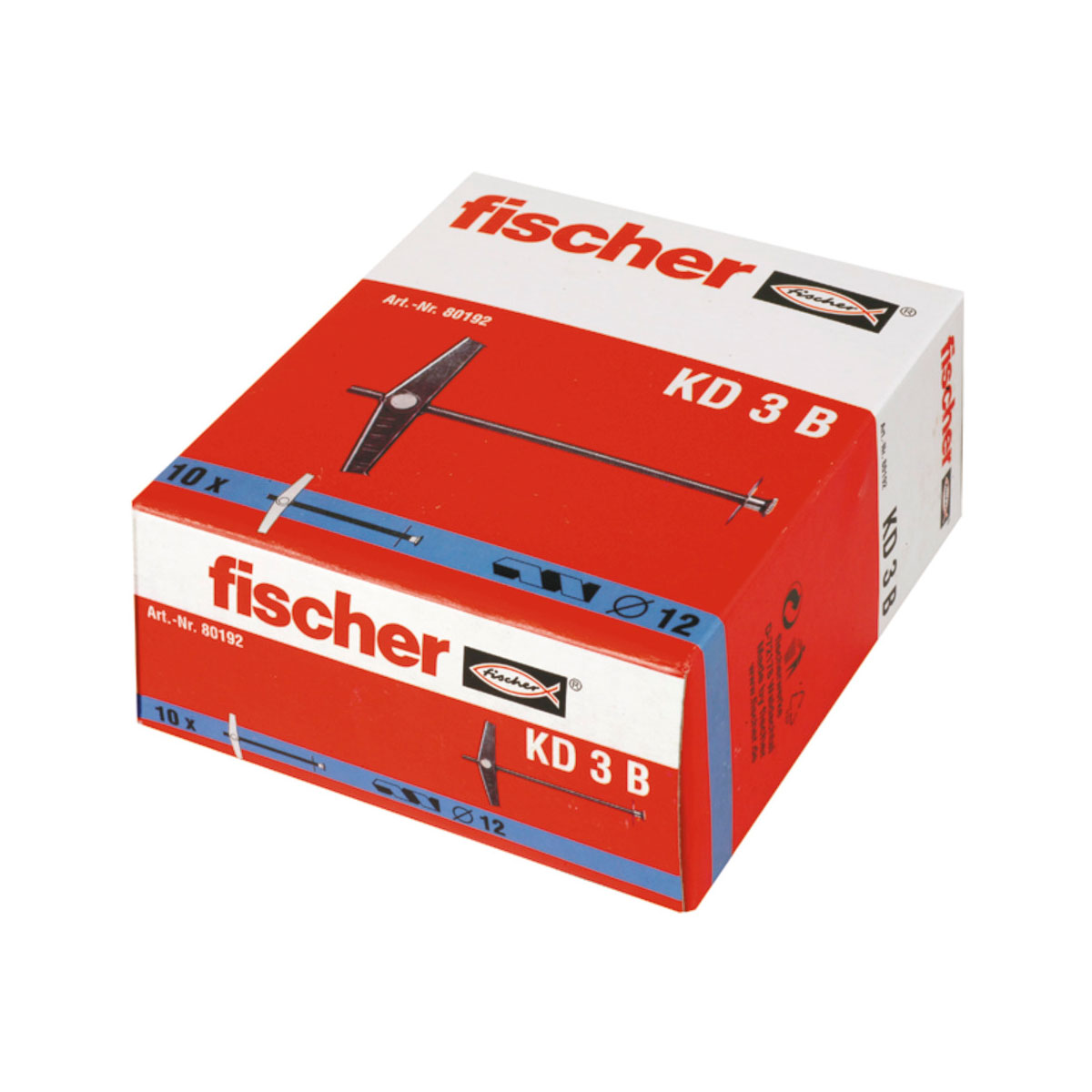 Fischer Kippdübel KD 3 ohne Haken 10 Stück | ohne Haken | 10 | 135805