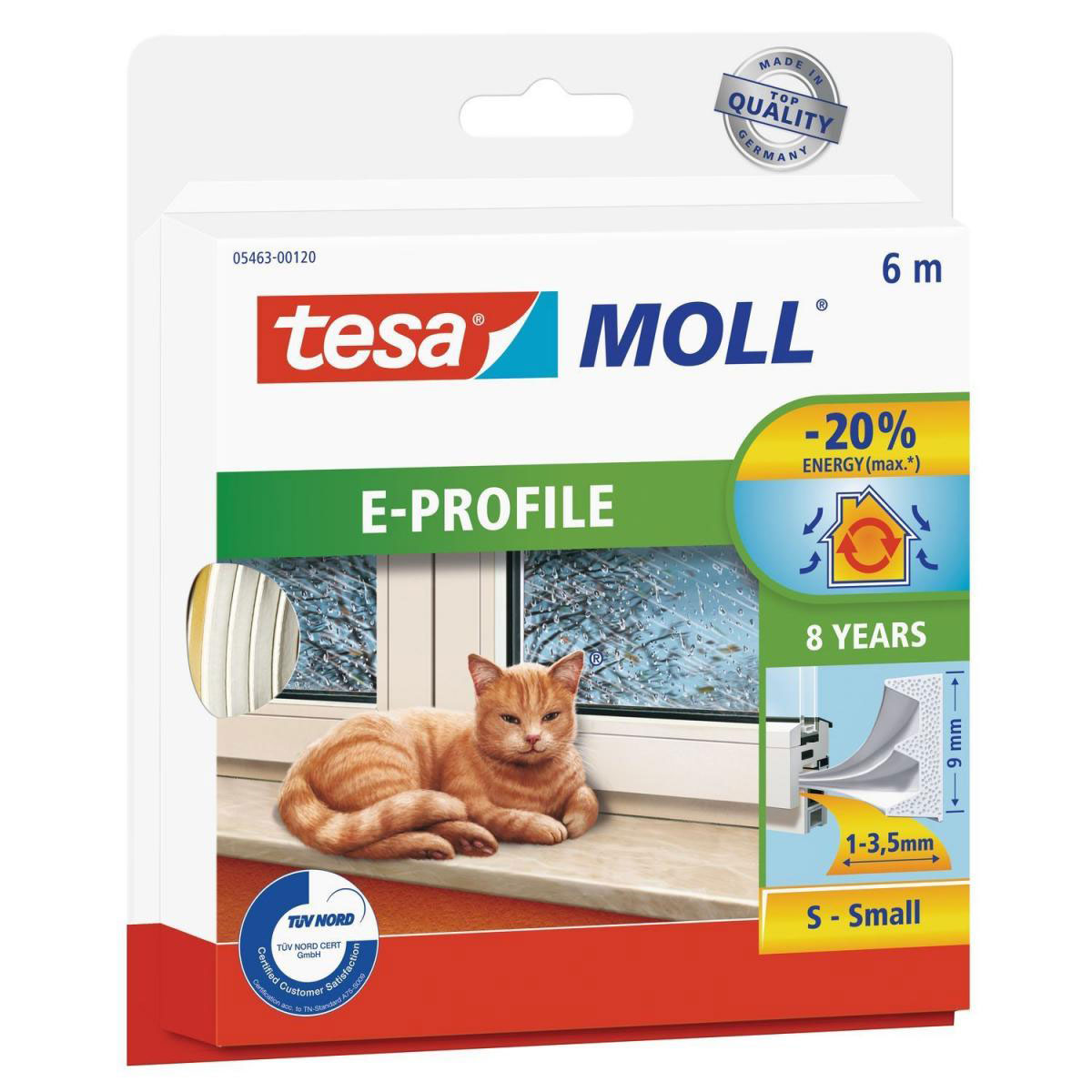 Tesa moll Profil-Dichtung Weiß 6 m x 9 mm x 4 mm | 139680