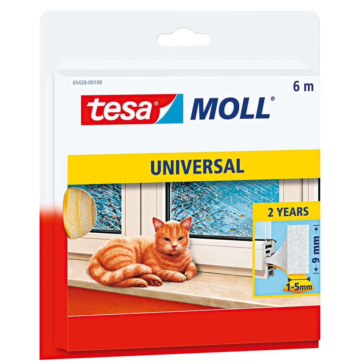 Tesa moll Schaumstoff-Dichtung 6 m 9 x 6 mm | 600x0,9x0,6 | 139718