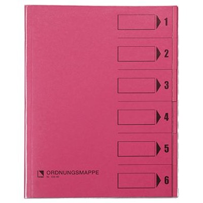 bene - Ordnungsmappe 083600RS DIN A4 6 Fächer PVC rosa