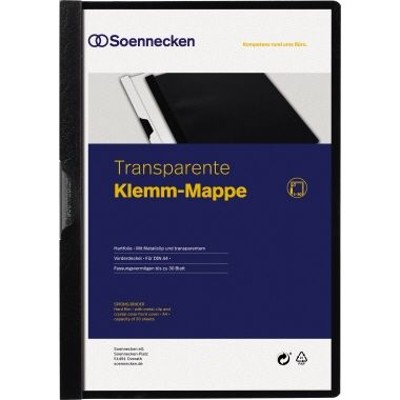 Soennecken - Klemmmappe 3320 DIN A4 bis 30 Blatt PVC schwarz
