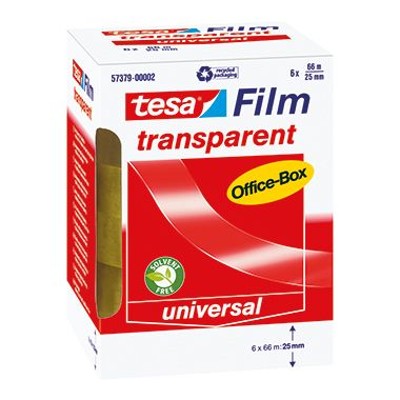 tesa® - Klebefilm film 57379-00002 25mm x 66m transparent 6 Stück/Pack