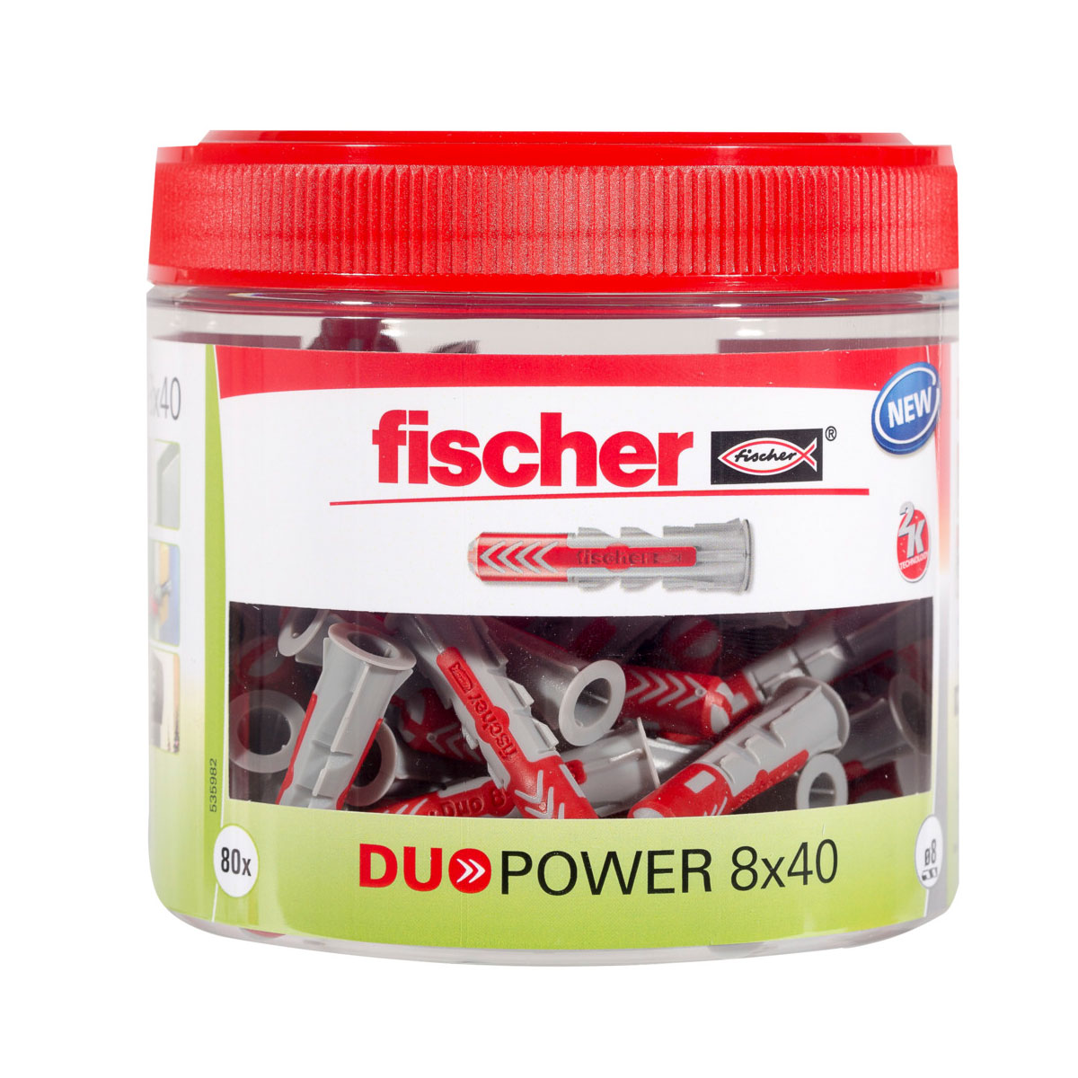 Fischer Dübel DuoPower 8 x 40 mm Runddose 81 Stück | 8 | 81 | 104 | 162452