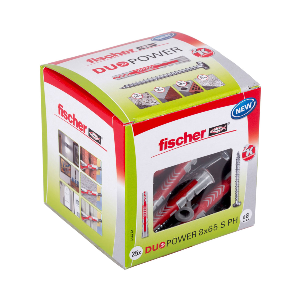 Fischer Dübel DuoPower 8 x 65 mm mit Schraube 25 Stück | 8 | 25 | 90 | 162469