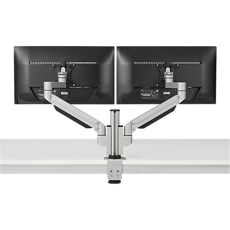 2-fach-Monitorarm BakkerElkhuizen Premium Office Dual, bis 12 kg, Tischklemme, dreh-/höhenverstellb., Kabelführ.