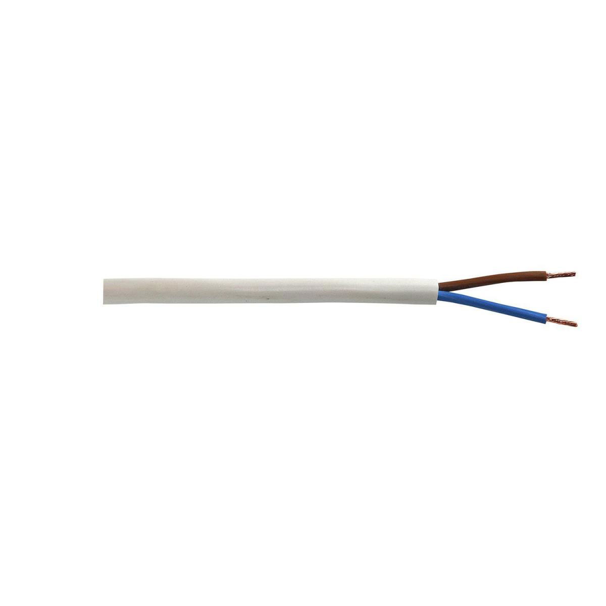 Schlauchleitung H03VV-F 2 x 0,75 weiß Meterware | 200210