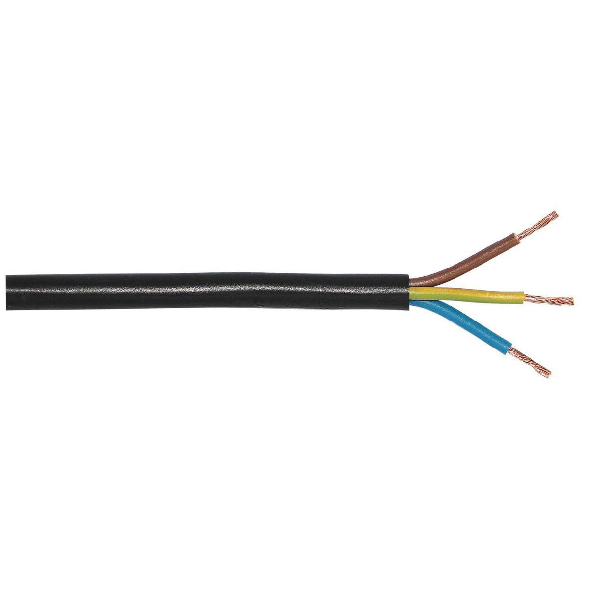 Schlauchleitung H03VV-F 3G0,75 schwarz Meterware | 200214