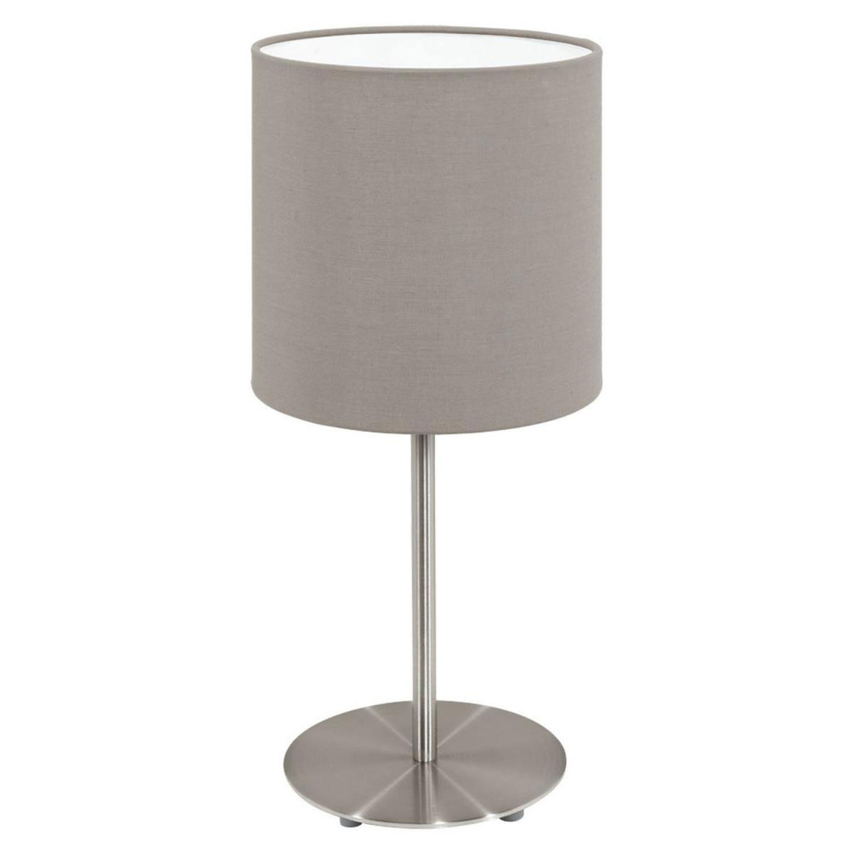 Eglo Tischleuchte Pasteri E14 nickel-matt/taupe | 211102