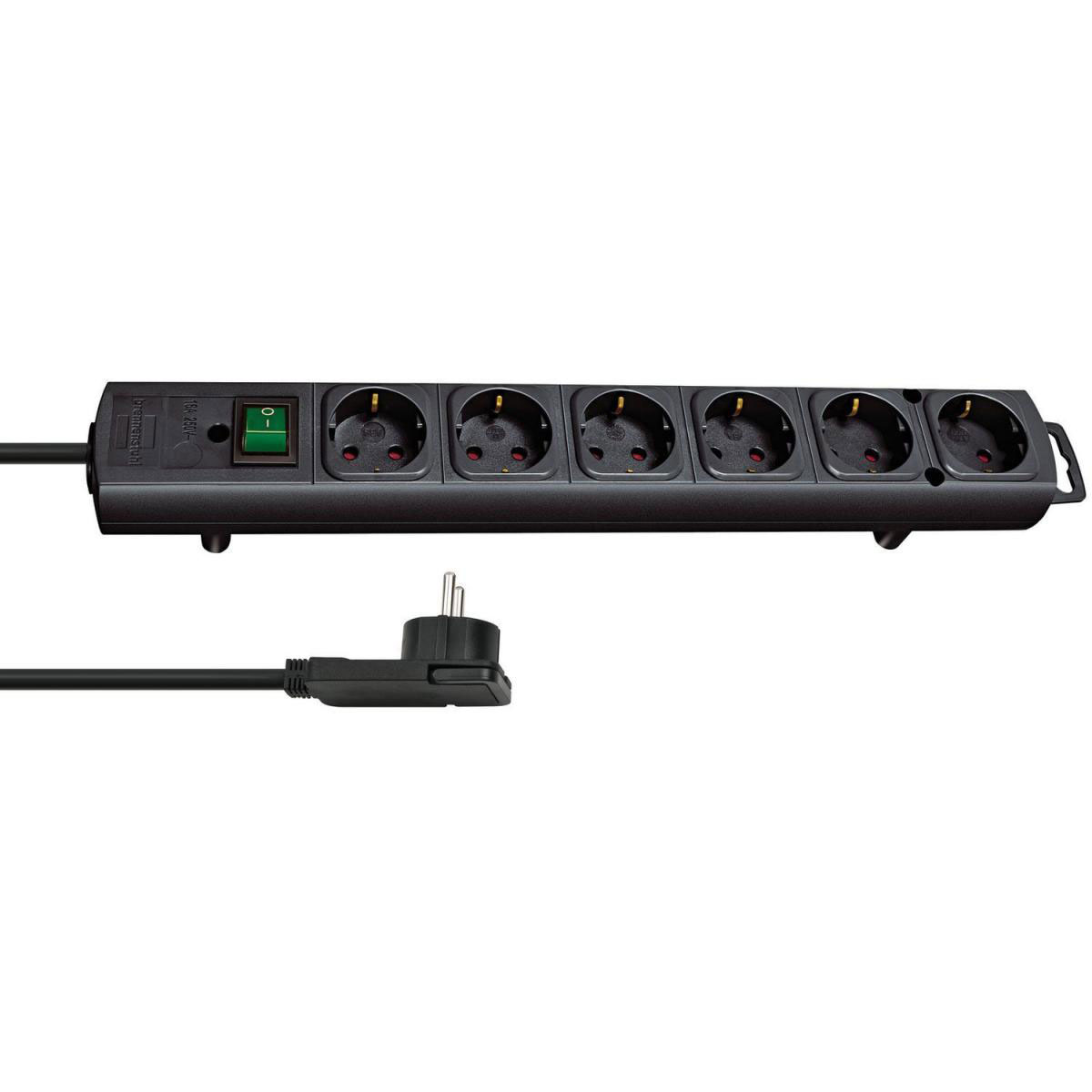 Brennenstuhl Steckdosenleiste Comfort-Line Plus 6-fach schwarz | 6 | schwarz | 211967