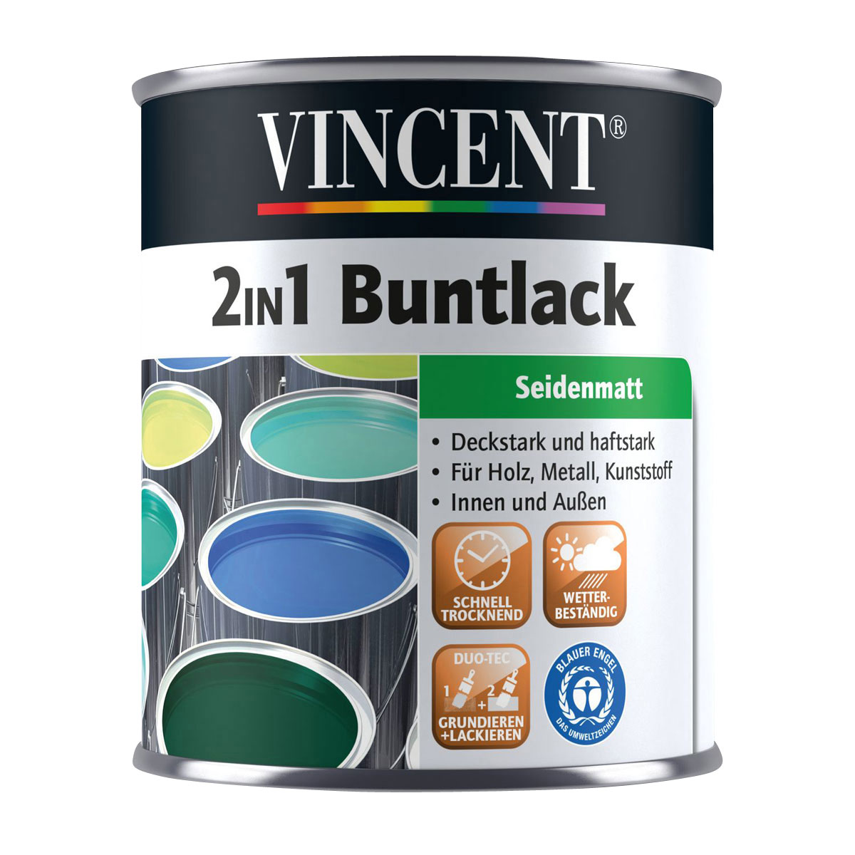 Vincent 2in1 Buntlack Hellelfenbein seidenmatt 750 ml | 0,75 | Seidenmatt | 218443