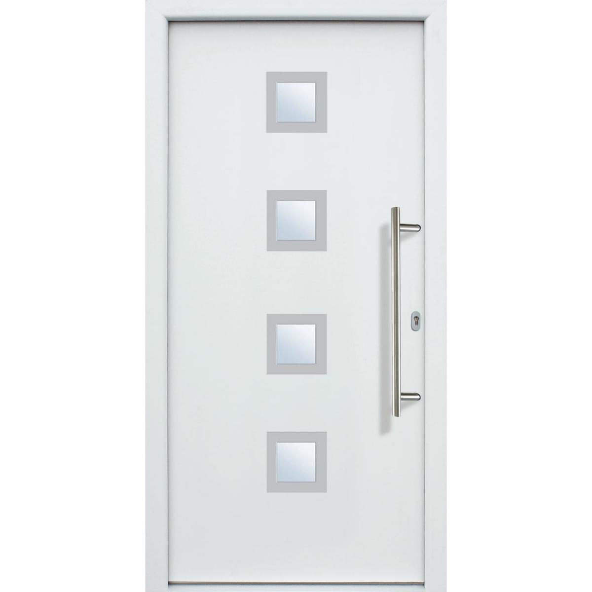 Aluminium-Haustür A05 weiß 108 x 208 cm Anschlag rechts | Innen: weiß, Außen: weiß | rechts | 218596