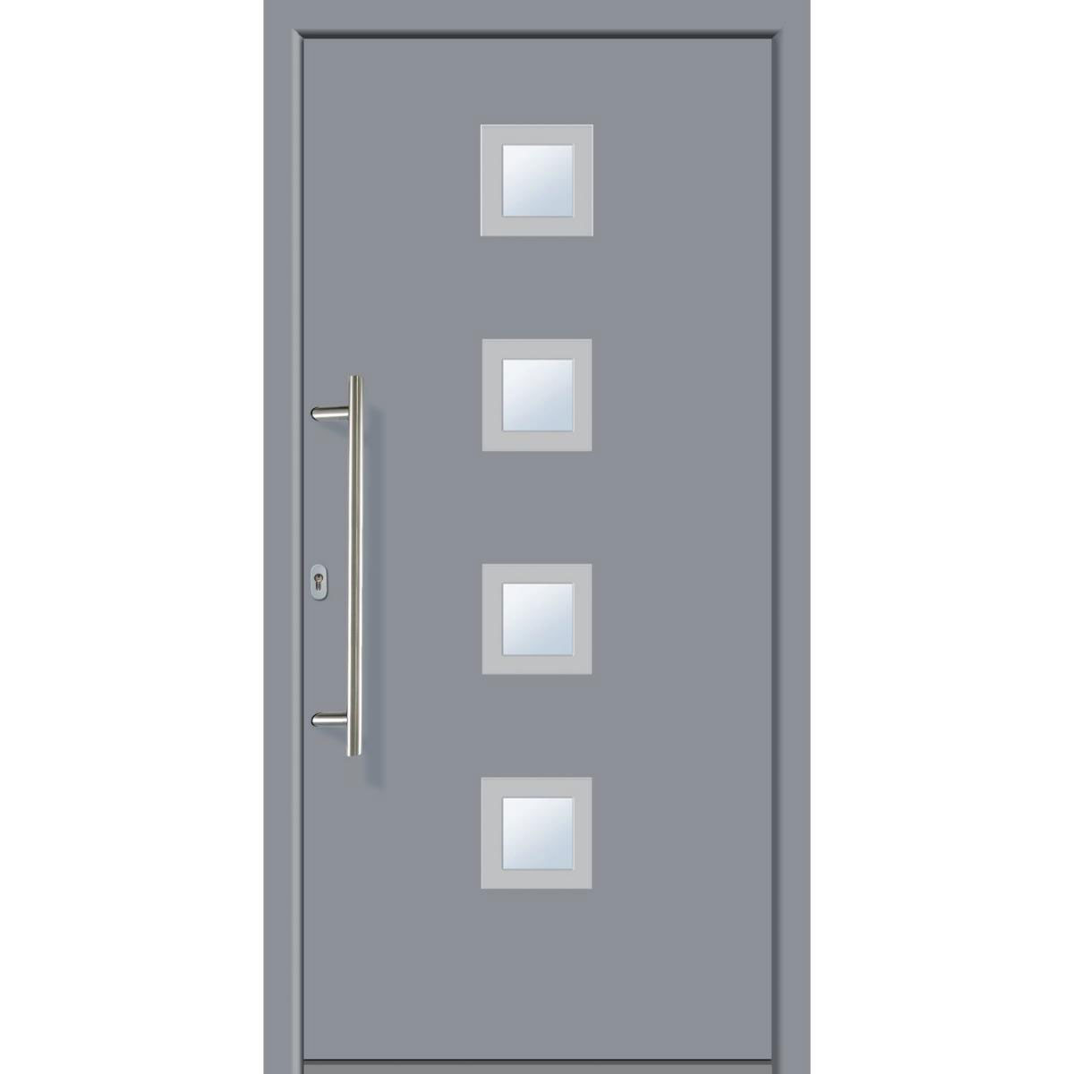 Aluminium-Haustür A05 grau 108 x 208 cm Anschlag links | Innen: grau, Außen: grau | links | 218597
