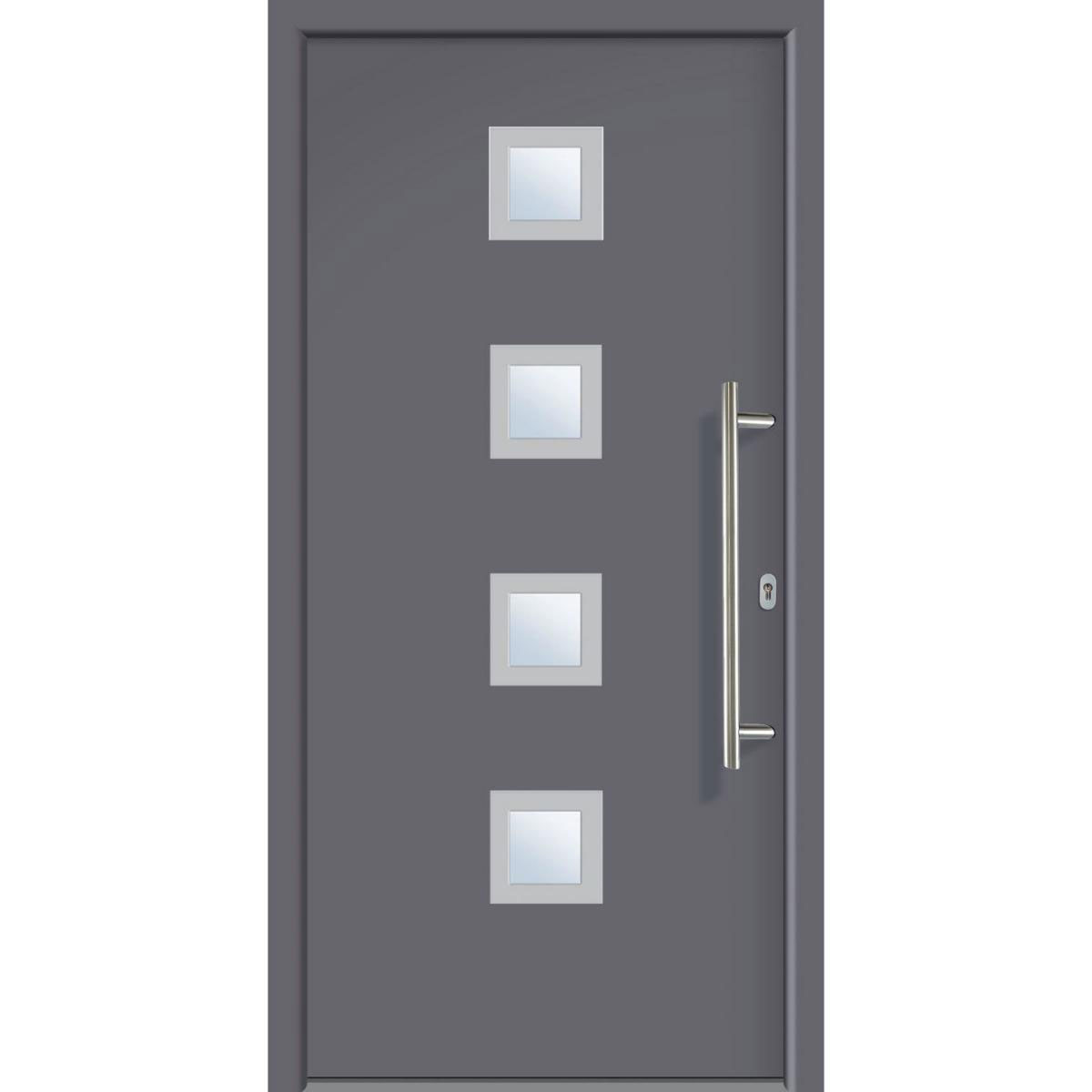 Aluminium-Haustür A05 titan 108 x 208 cm Anschlag rechts | Innen: titan, Außen: grau | rechts | 218600